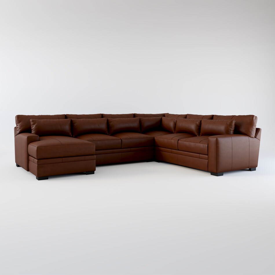 winston dark brown  pc sectional with chaise   