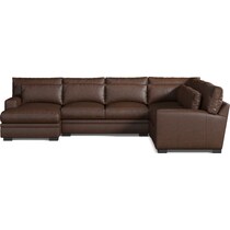 winston dark brown  pc sectional with chaise   