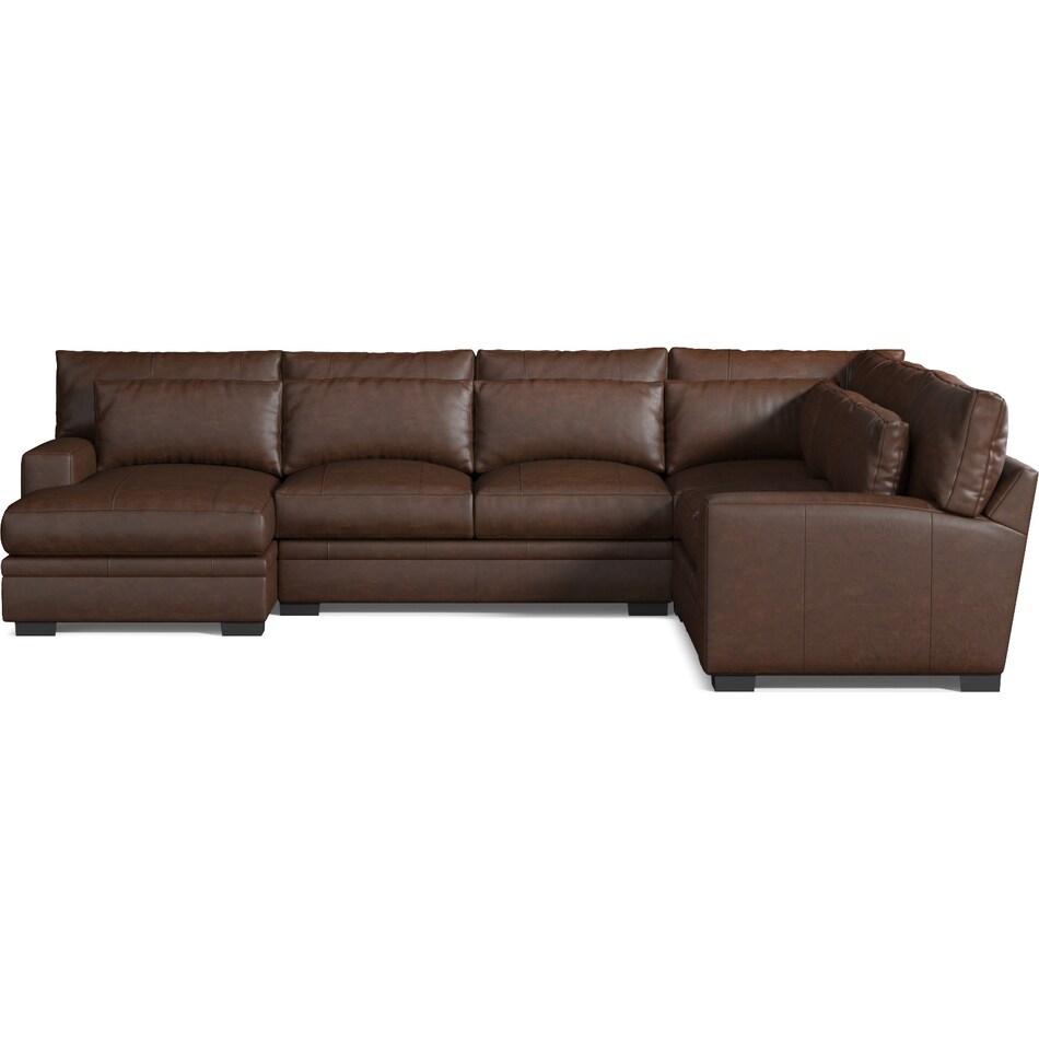 winston dark brown  pc sectional with chaise   