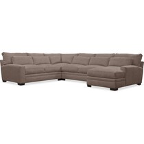 winston dark brown  pc sectional with right facing chaise   