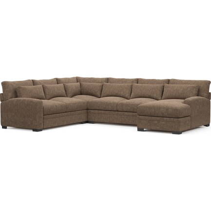 Winston Foam Comfort Eco Performance 4Pc Sectional with Right-Facing Chaise - Argo Java