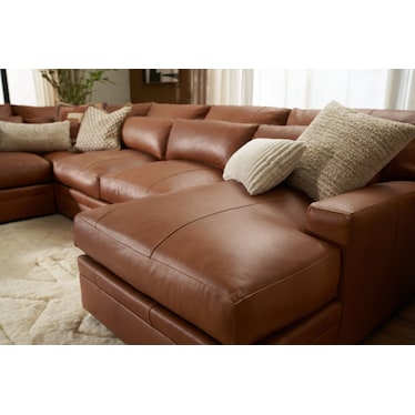 Winston 3-Piece Leather Sectional with Dual Chaise