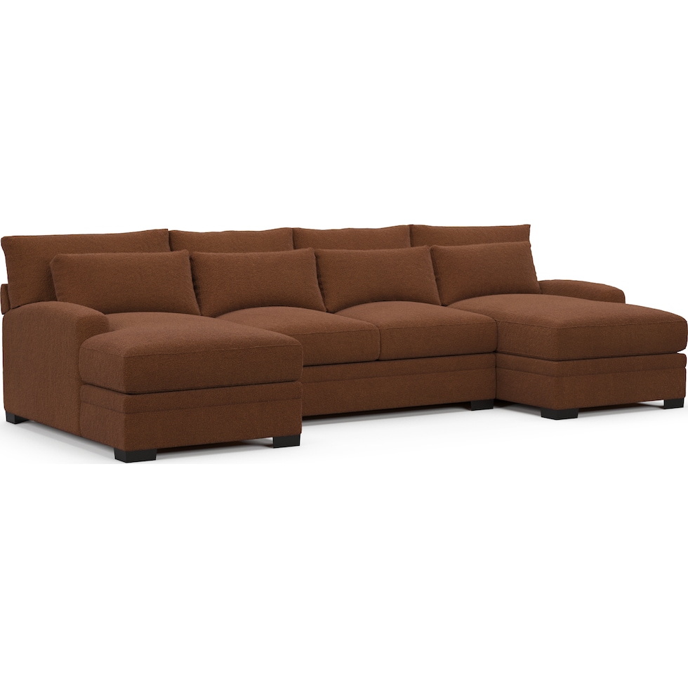 winston dark brown sectional   