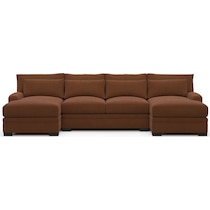 winston dark brown sectional   