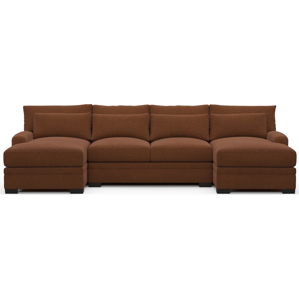 winston dark brown sectional   
