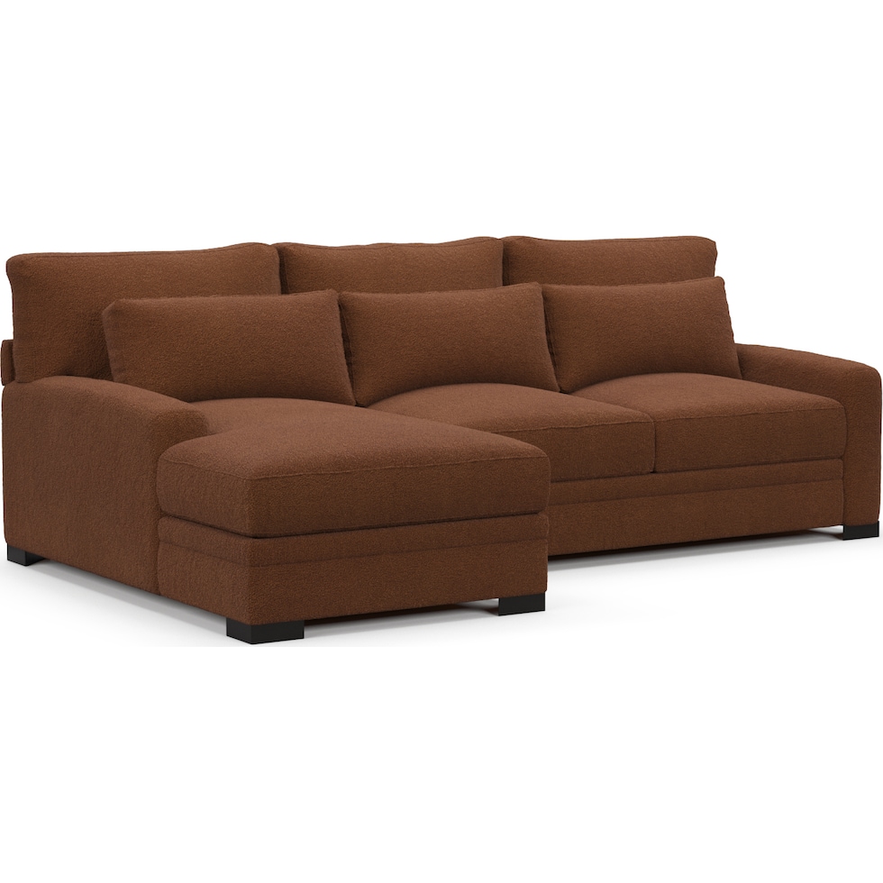 winston dark brown sectional   