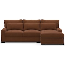 winston dark brown sectional   