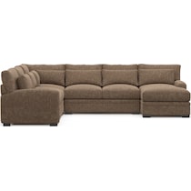 winston dark brown sectional   