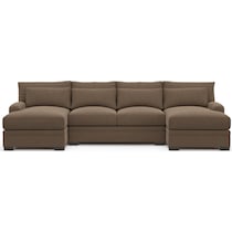 winston dark brown sectional   