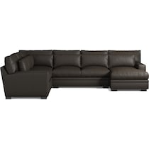 winston dark brown sectional   