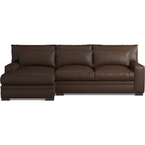 winston dark brown sectional   