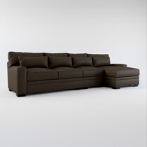 winston dark brown sectional   
