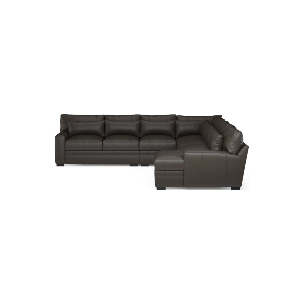 winston dark brown sectional   