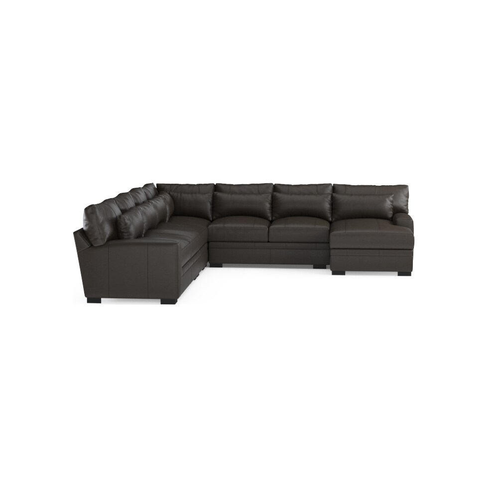 winston dark brown sectional   