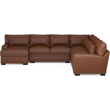 Winston 5-Piece Leather Sectional with Chaise