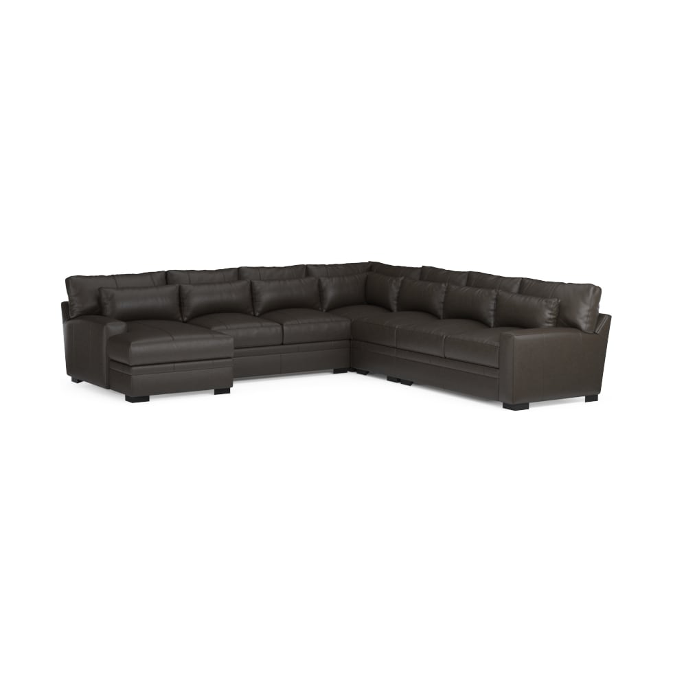 winston dark brown sectional   
