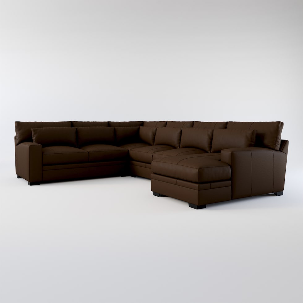 winston dark brown sectional web   
