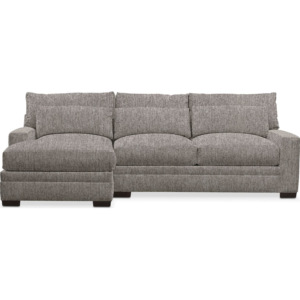 winston gray  pc sectional with left facing chaise   