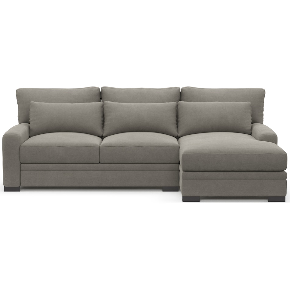 winston gray  pc sectional with right facing chaise   