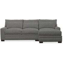 winston gray  pc sectional with right facing chaise   
