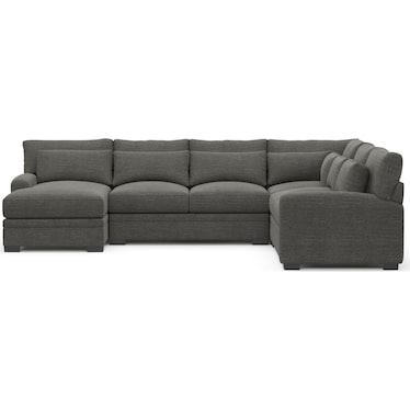 Winston Foam Comfort 4-Piece Sectional with Left-Facing Chaise - Curious Charcoal