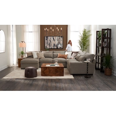Winston Hybrid Comfort 4-Piece Sectional with Left-Facing Chaise - Mason Flint