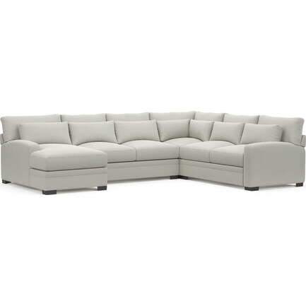 Winston Foam Comfort 4-Piece Sectional with Left-Facing Chaise - Oslo Snow