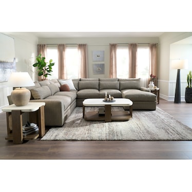 Winston Hybrid Comfort 4-Piece Sectional with Right-Facing Chaise - Mason Flint