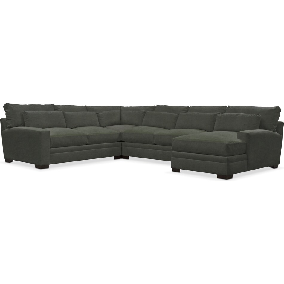 winston green  pc sectional with right facing chaise   