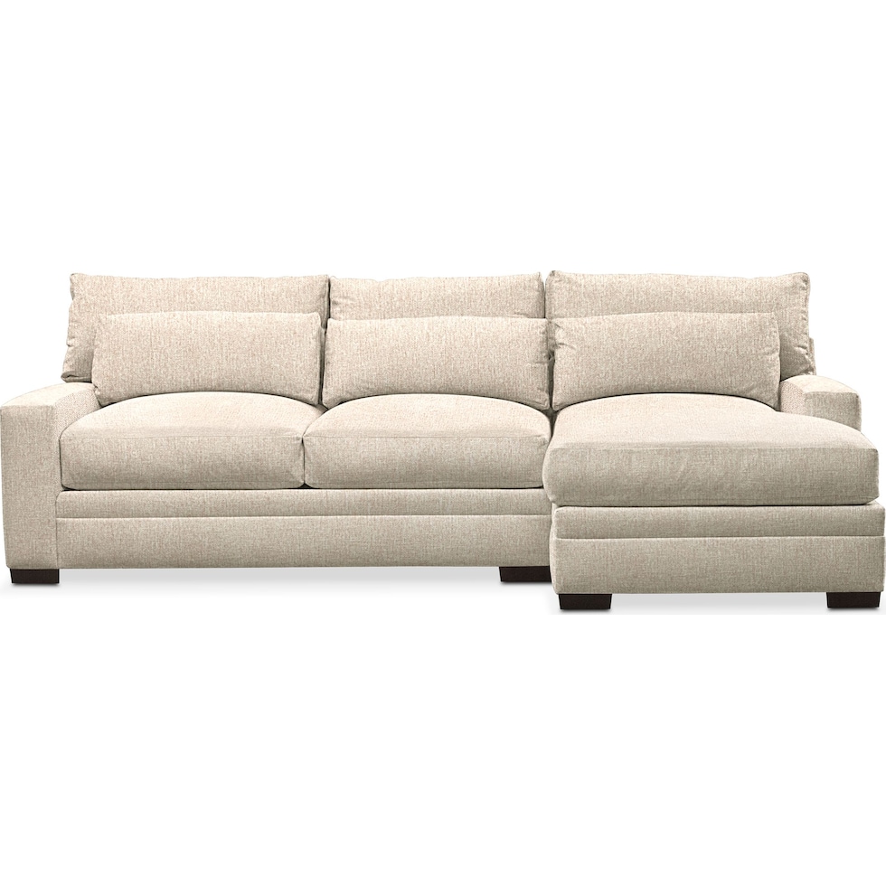 winston light brown  pc sectional with left facing chaise   