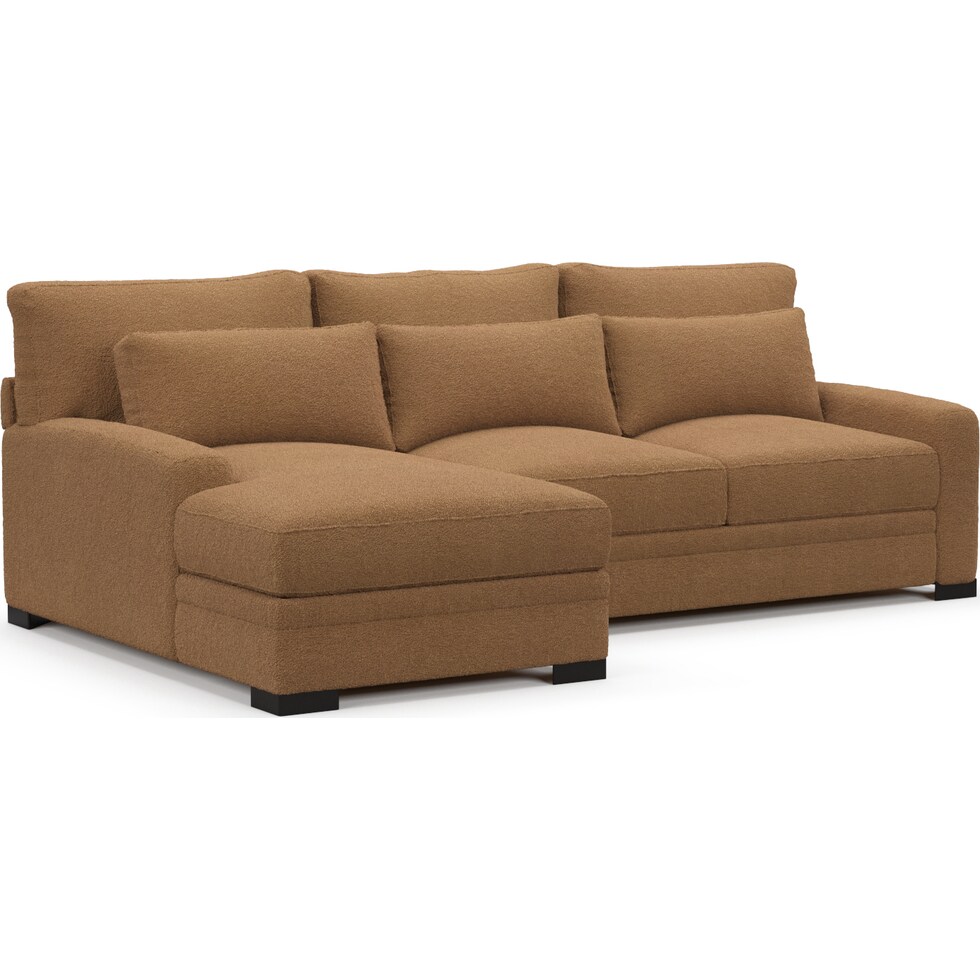 winston light brown sectional   