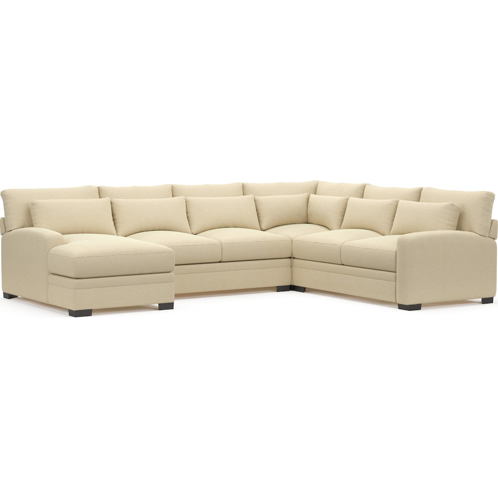 winston light brown sectional   