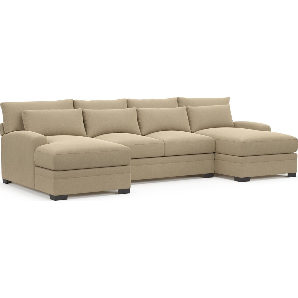 winston light brown sectional   