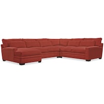 winston orange  pc sectional with left facing chaise   