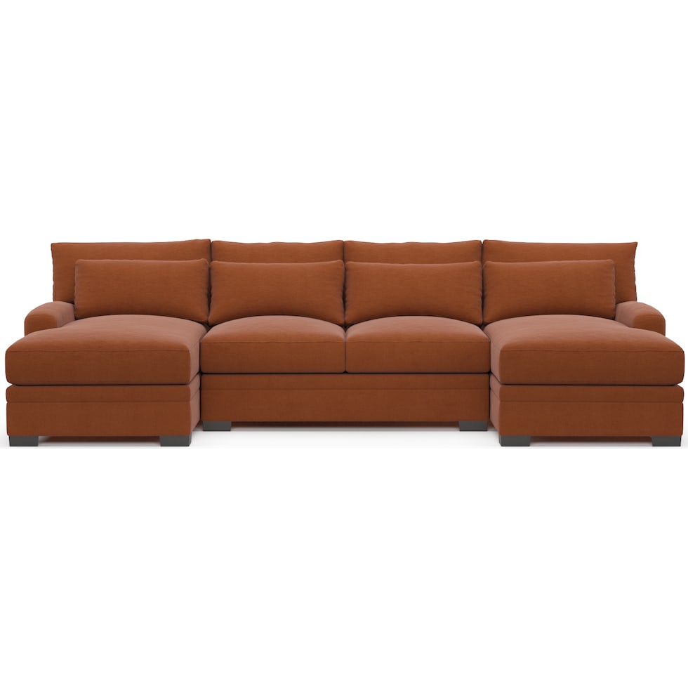 winston orange sectional   