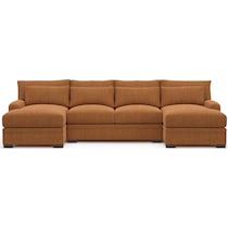 winston orange sectional   