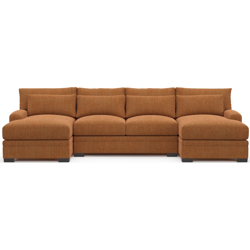 winston orange sectional   