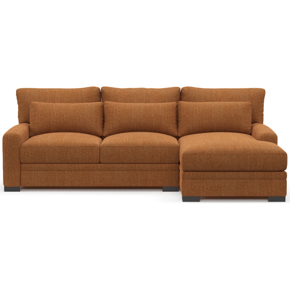 winston orange sectional   