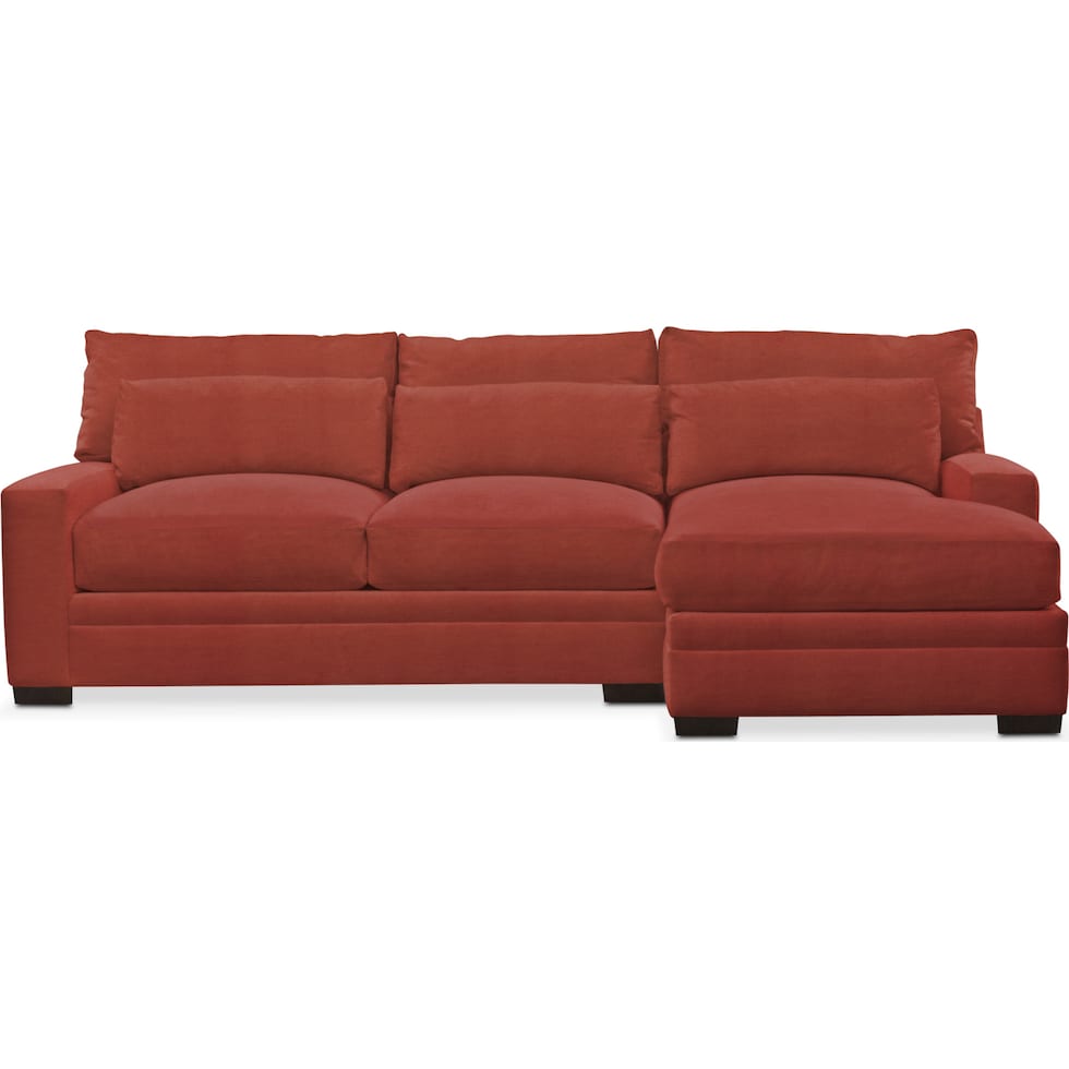 winston orange sectional   