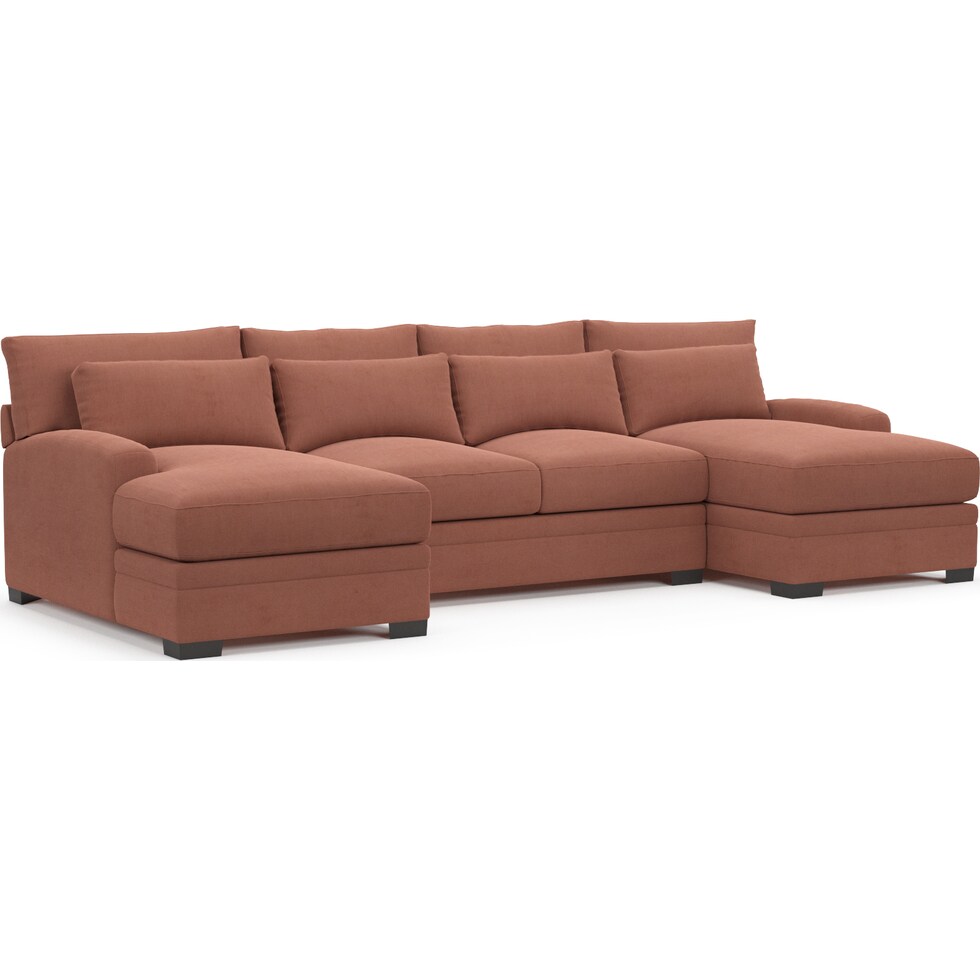 winston pink sectional   