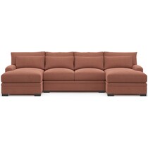 winston pink sectional   