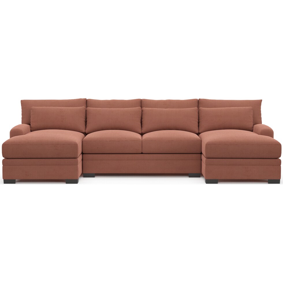 winston pink sectional   