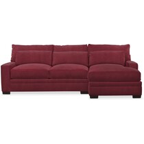 winston red  pc sectional with right facing chaise   