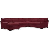 winston red  pc sectional with left facing chaise   