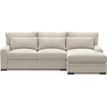 winston white  pc sectional with right facing chaise   