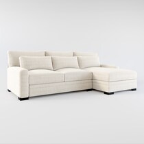 winston white  pc sectional with right facing chaise   