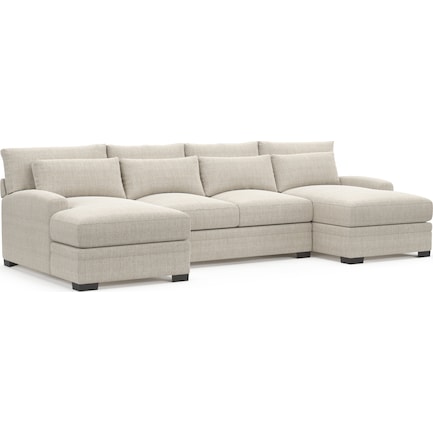 Winston Hybrid Comfort 3-Piece Sectional with Dual Chaise - Mason Porcelain
