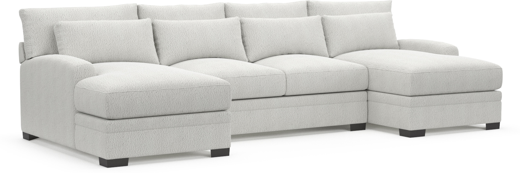 Winston Hybrid Comfort 3-Piece Sectional with Dual Chaise - Bloke Snow ...