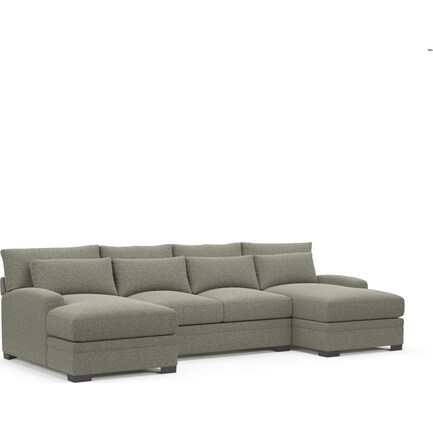 Winston 3-Piece Sectional with Dual Chaise - Bloke Smoke