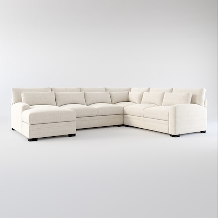 Winston Foam Comfort 4-Piece Sectional - Mason Porcelain